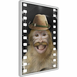 Paris Prix Affiche Murale Encadrée Dressed Up Monkey 20 x 30 cm Blanc