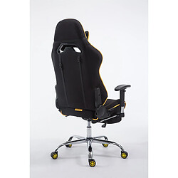 Decoshop26 Fauteuil de bureau gamer avec repose-pieds extensible mécanisme de bascule en tissu noir / jaune 10_0002757 pas cher