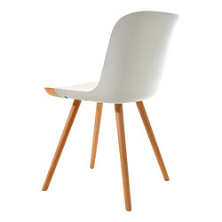 Avis Chaise de Salle à Manger ou de Bureau Pärumm Jaunti Blanche 55x46,5x77,5 cm avec Pieds en Bois de Hêtre