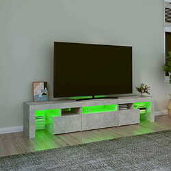 Acheter Maison Chic Meubles TV avec lumières LED - Banc TV pour salon Gris béton 200x36,5x40 cm -MN66659