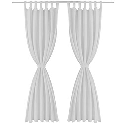 vidaXL 2 pcs Rideau à Passant Micro Satin Blanc 140 x 245 cm