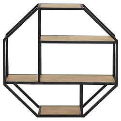 Avis Toilinux Etagère murale hexagonale en MDF et métal - Beige et Noir