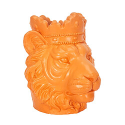 Toilinux Cache-pot Lion pour plante - Intérieur et Extérieur - Hauteur 35 cm - Orange