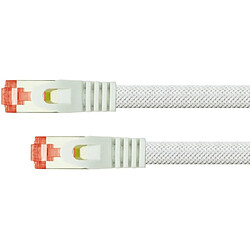 Python Series Patchkabel mit Rastnasenschutz (RNS) und Nylongeflecht - Cat. 6 - S/FTP - PiMF - PVC - 250MHz - OFC - weiß - 7,5m (8063PY-075W)