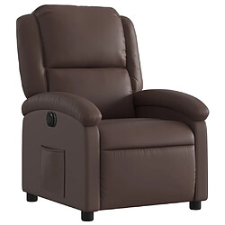 Avis Maison Chic Fauteuil Relax pour salon, Fauteuil inclinable électrique Marron Similicuir -GKD92778