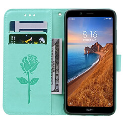 Wewoo Housse Coque Etui en cuir avec rabat horizontal relief Rose fentes pour cartes et porte-cartes Xiaomi Redmi 7A vert pas cher