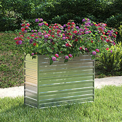 Maison Chic Jardinière,Lit surélevé de jardin - Bac à fleurs - pot de fleur 100x40x77 cm Acier galvanisé Argenté -GKD29759