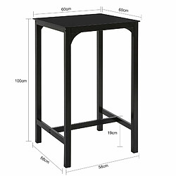 SoBuy OGT38-SCH Table de Bar Carrée Plateau en Verre Pieds en Acier Robuste pas cher