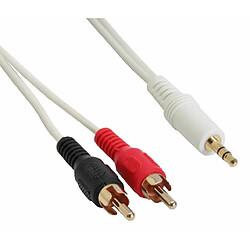 InLine 1.5 m 2 x RCA mâle vers câble Audio stéréo 3,5 mm mâle ? Blanc/Doré