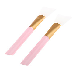 2x Brosses De Masque En Silicone Outils Sans Poils Rose