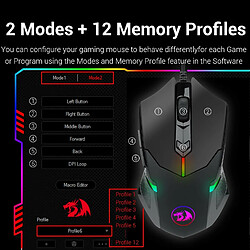 Souris Gamer Redragon CENTROPHORUS2 (M601-RGB) 6 boutons, 7200 DPI, optique, filaire USB, rétroéclairage LED RGB pas cher