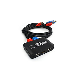 Avis Wewoo Switch HDMI Commutateur KVM HDMI USB à 2 ports avec câble pour moniteurclaviersouriscommutateur HDMIsupport de disque U lu