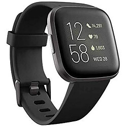 Chrono Montre connectée Fitbit Versa 2 Santé et Fitness avec fréquence cardiaque, musique, Alexa intégré, suivi du sommeil et de la natation(noir)