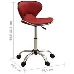 vidaXL Tabouret de salon et spa Rouge bordeaux Similicuir pas cher