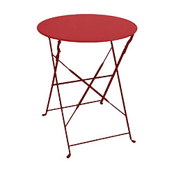 Avis ALIZÉ Table ronde en acier 60 cm Cuba rouge.