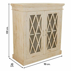 Meuble d'Entrée Alexandra House Living Blanc verre Fer Bois de manguier 40 x 100 x 90 cm pas cher