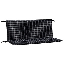 Maison Chic Coussins Confort,Coussins de banc de jardin lot de 2 carreaux noir 120x50x7 cm -GKD94705