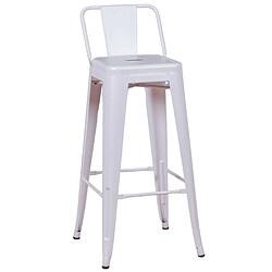 Nest Dream Tabouret industriel en métal avec dossier bas (76cm) - Bistro