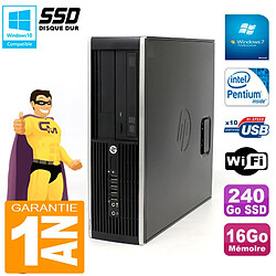 PC HP Compaq Pro 6200 SFF Intel G840 RAM 16Go 240 Go SSD Graveur Wifi W7 - Occasion