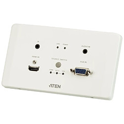 ATEN VE2812EUT Transmetteur HDMI & VGA HDBaseT avec plaque murale UE 4K à 100m