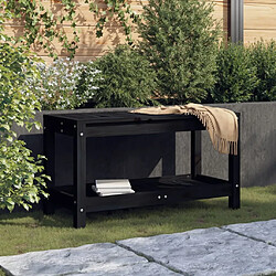 Maison Chic Banc de jardin | Banquette de jardin | Chaise Relax noir 82,5x35x45 cm bois massif de pin -MN37264