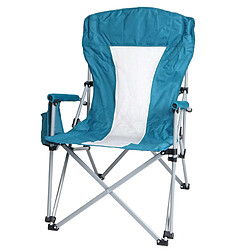 Decoshop26 Chaise de camping pliable pêche avec porte-gobelet housse de protection lavable tissu turquoise 04_0006242