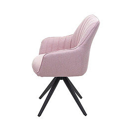 Avis Mendler Chaise de salle à manger HWC-H73, fauteuil, chaise de cuisine, avec accoudoirs, acier rétro, tissu ~ rosé