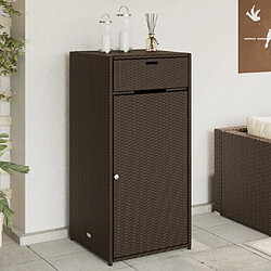 vidaXL Armoire de rangement jardin marron 55x55x111 cm résine tressée