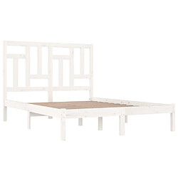 Avis vidaXL Cadre de lit sans matelas blanc 140x190 cm bois de pin massif