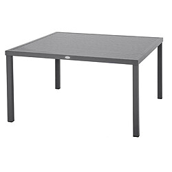 Table de jardin carrée Piazza 8 places Graphite - Hespéride