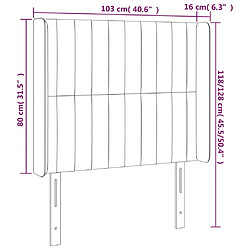 vidaXL Tête de lit à LED Bleu 103x16x118/128 cm Tissu pas cher