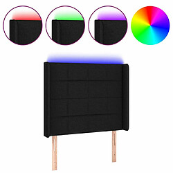 Maison Chic Tête de lit scandinave à LED,meuble de chambre Noir 83x16x118/128 cm Tissu -MN59512