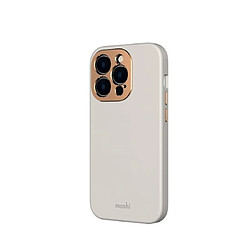 Moshi Coque pour iPhone 14 Pro Napa MagSafe en Cuir Gris 