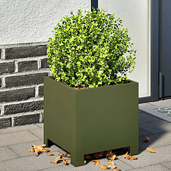 vidaXL Jardinière vert olive 30x30x30 cm acier