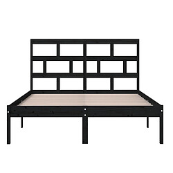 Avis vidaXL Cadre de lit sans matelas noir bois massif