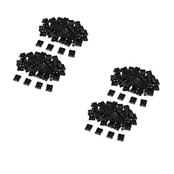 200Pcs Black Double Hole Cord Locks End Lock End Pour Shoelace Bag Pants