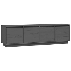 Maison Chic Meuble TV scandinave - Banc TV pour salon Gris 156x37x45 cm Bois de pin massif -MN67112