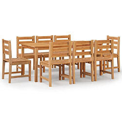 Salle à dîner de jardin 9 pcs,Table et chaise à manger Bois de teck solide -MN21855