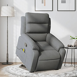 vidaXL Fauteuil de massage inclinable Gris foncé Tissu