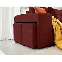 Acheter Bestmobilier California - canapé d'angle réversible 4 places - convertible avec coffre, étagère et poufs - en velours texturé