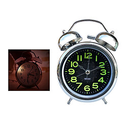 Double Alarme Horloge, 4-Pouces Twin Sonnette D'alarme Horloge, table Bureau Réveil Batterie Exploité avec Nuit Lumière Fort pour Gros Dormeurs pas cher