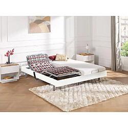 Vente-Unique Lit électrique de relaxation tout plots + matelas latex - 2 x 80 x 200 cm - Blanc - CASSIOPEE III de DREAMEA