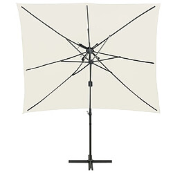 ComfortXL Parasol Déporté à Double Toit Sable 250x250 Cm