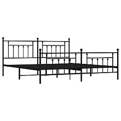 Maison Chic Lit adulte - Lit simple Cadre de lit métal avec tête de lit/pied de lit,Structure du lit Contemporain pour chambre noir 200x200 cm -MN17861 pas cher