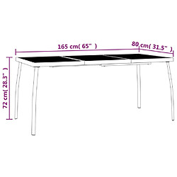 vidaXL Table de jardin anthracite 165x80x72 cm Treillis d'acier pas cher