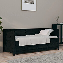 vidaXL Lit de jour sans matelas noir 100x200 cm bois de pin massif