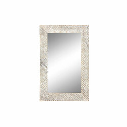 Miroir mural DKD Home Decor Naturel Blanc Bois de manguier (76,5 x 3 x 122 cm)