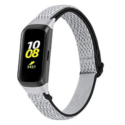 Bracelet en nylon tressée réglable noir/blanc pour votre Samsung Galaxy Fit R375