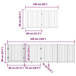 vidaXL Barrière pour chien avec porte pliable 6 panneaux bois peuplier pas cher