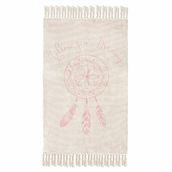 Atmosphera, Createur D'Interieur Tapis à franges enfant Dream - L. 60 x l. 90 cm - Rose